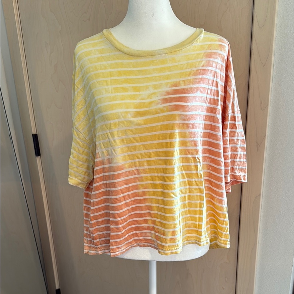Aerie Yellow and Orange Striped Shirt